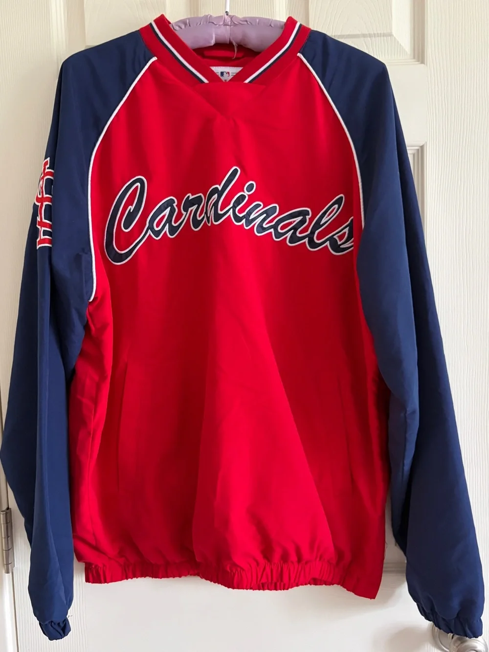 MLB St. Louis Cardinals Baseball Red and Navy Pullover Jacket Men Size Medium